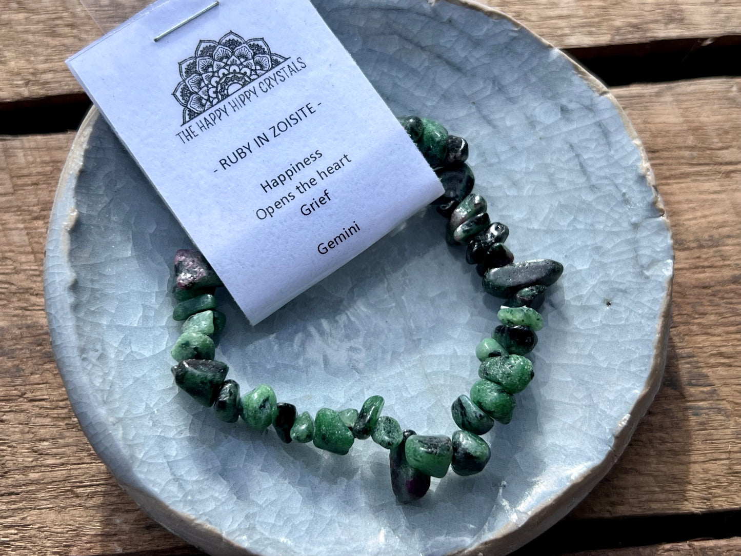 Ruby In Zoisite Chip Bracelet