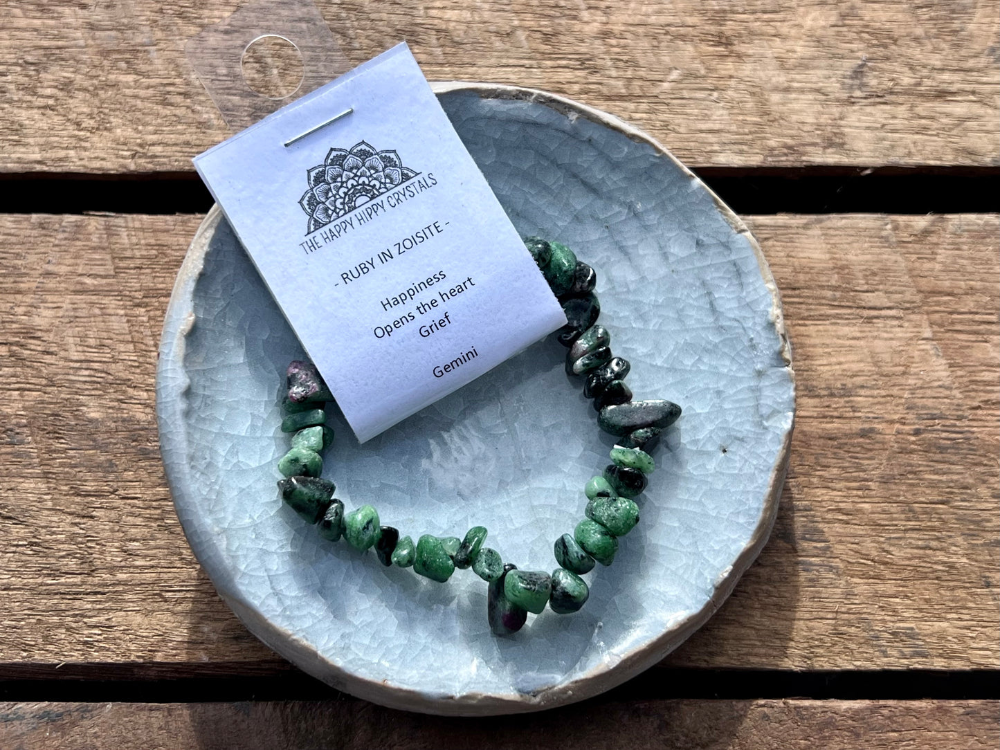 Ruby In Zoisite Chip Bracelet