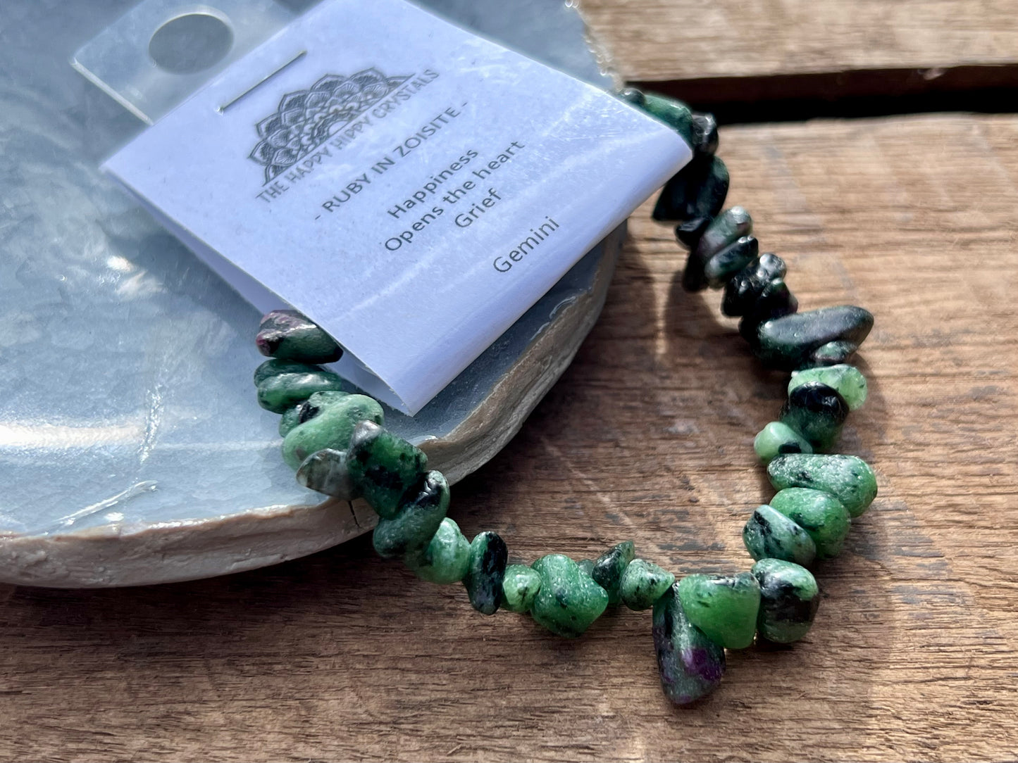 Ruby In Zoisite Chip Bracelet