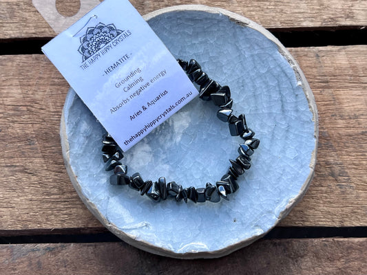 Hematite Chip Bracelet