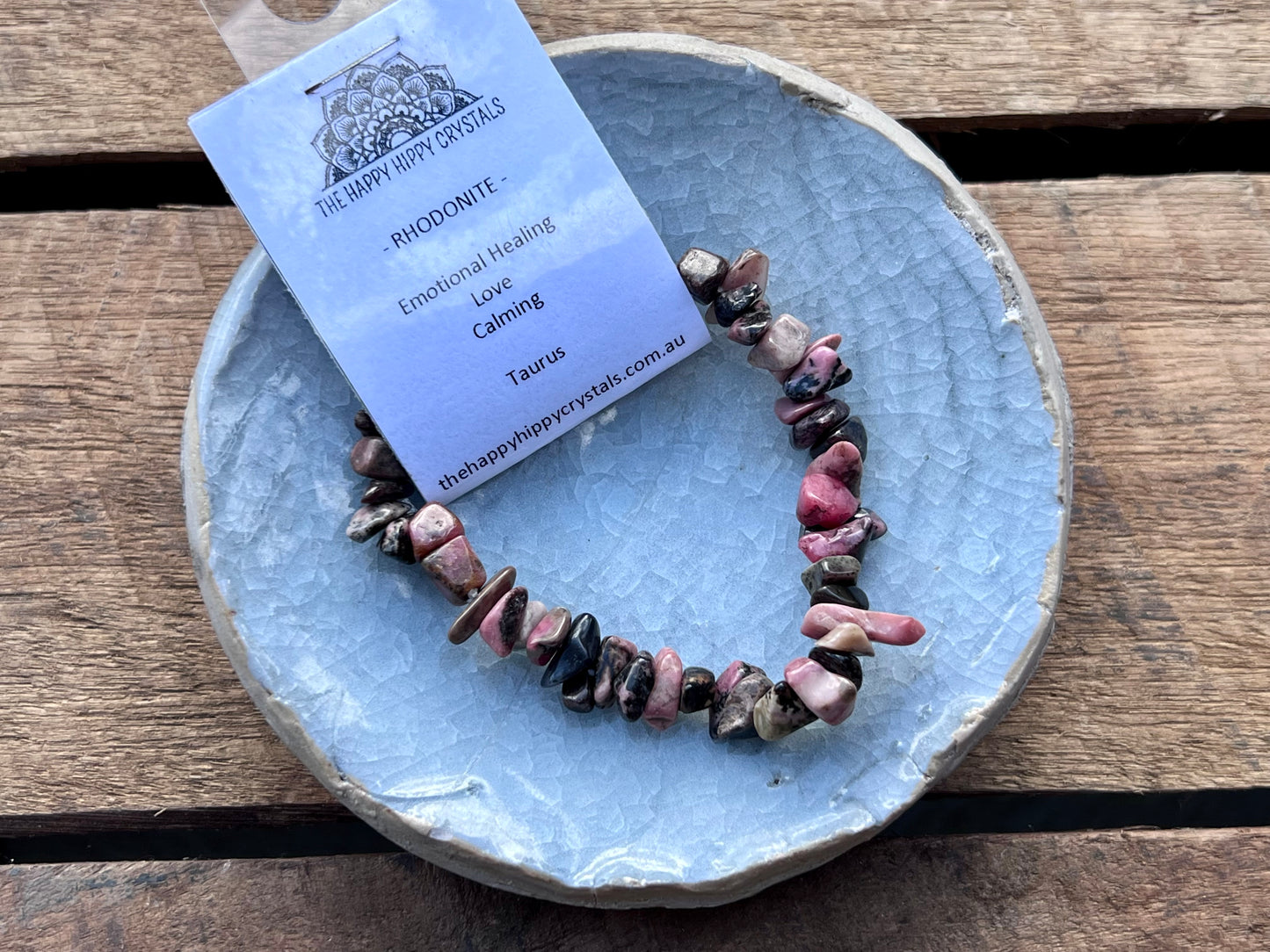 Rhodonite Chip Bracelet