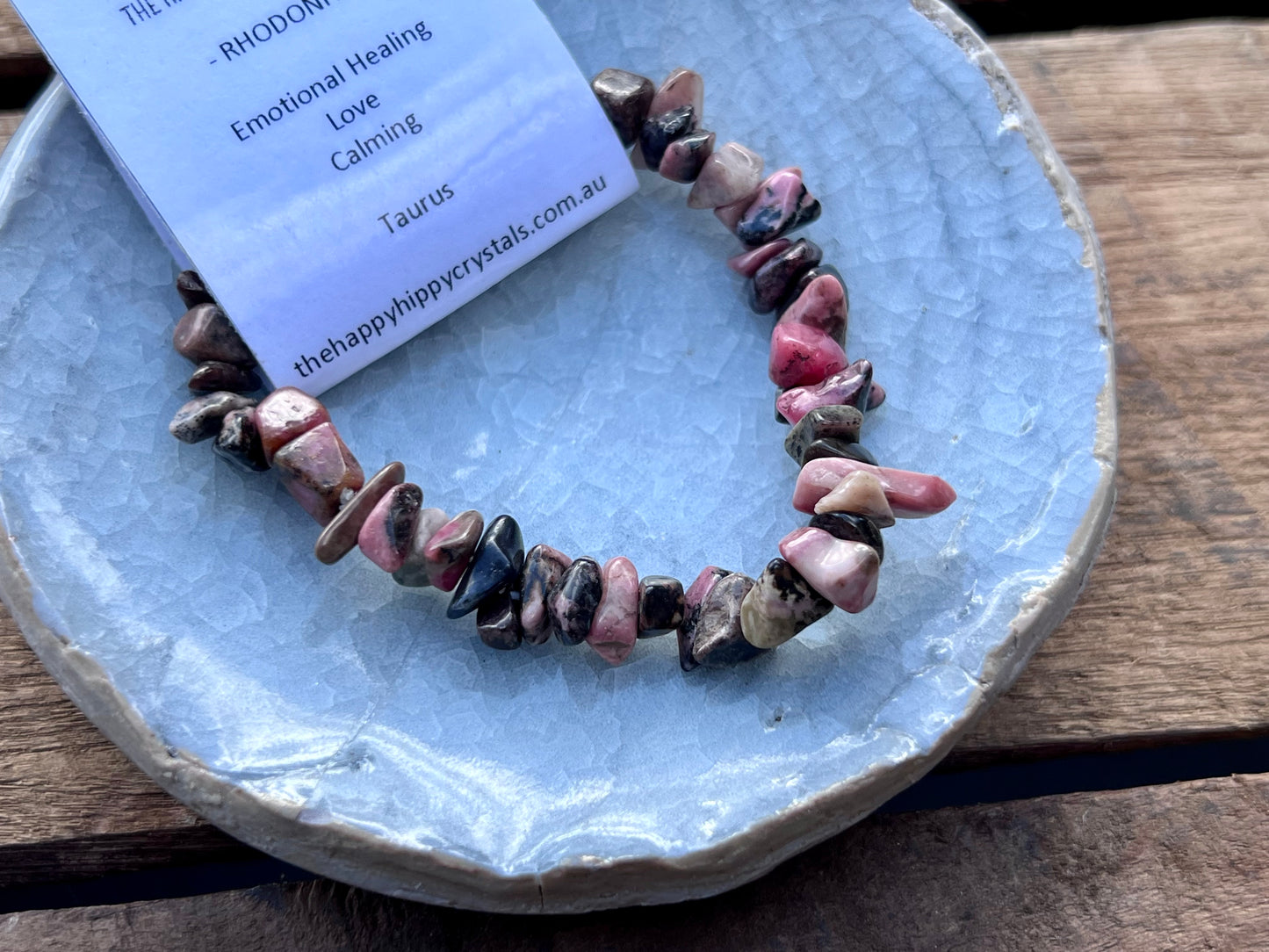 Rhodonite Chip Bracelet