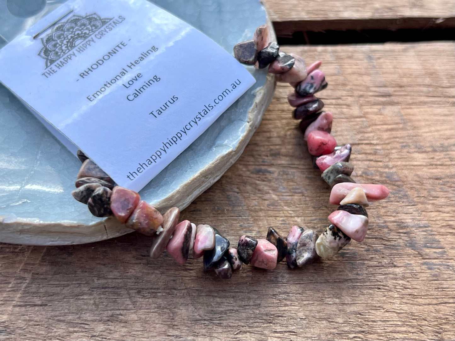 Rhodonite Chip Bracelet