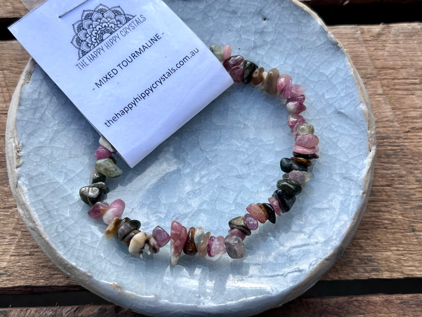 Mixed Tourmaline Chip Bracelet