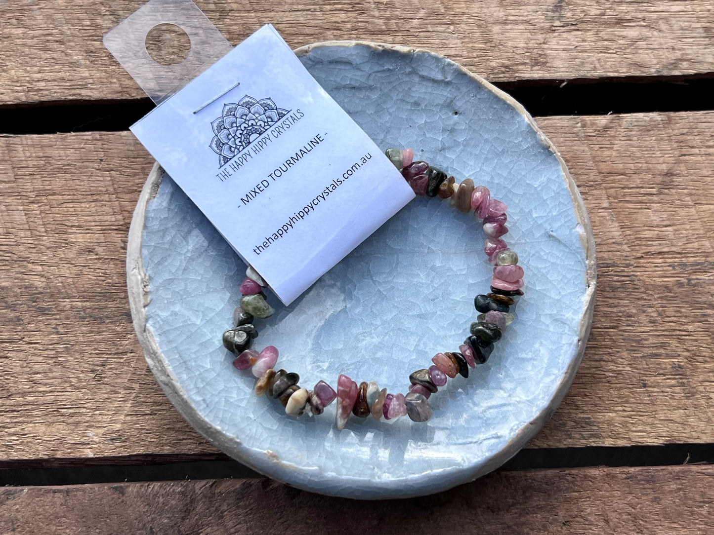 Mixed Tourmaline Chip Bracelet